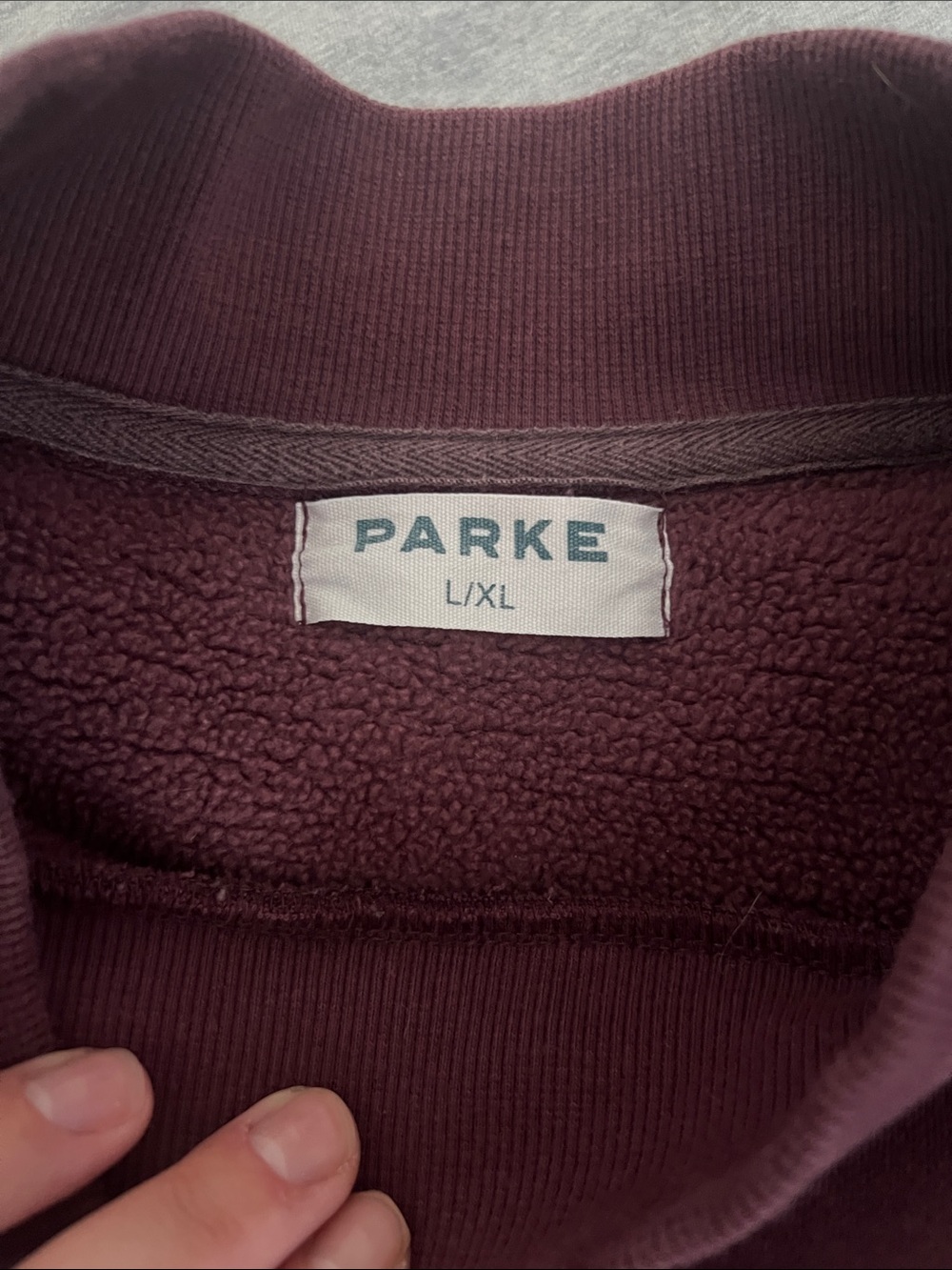 PARKE fleece mockneck eggplant color - Picture 2 of 4